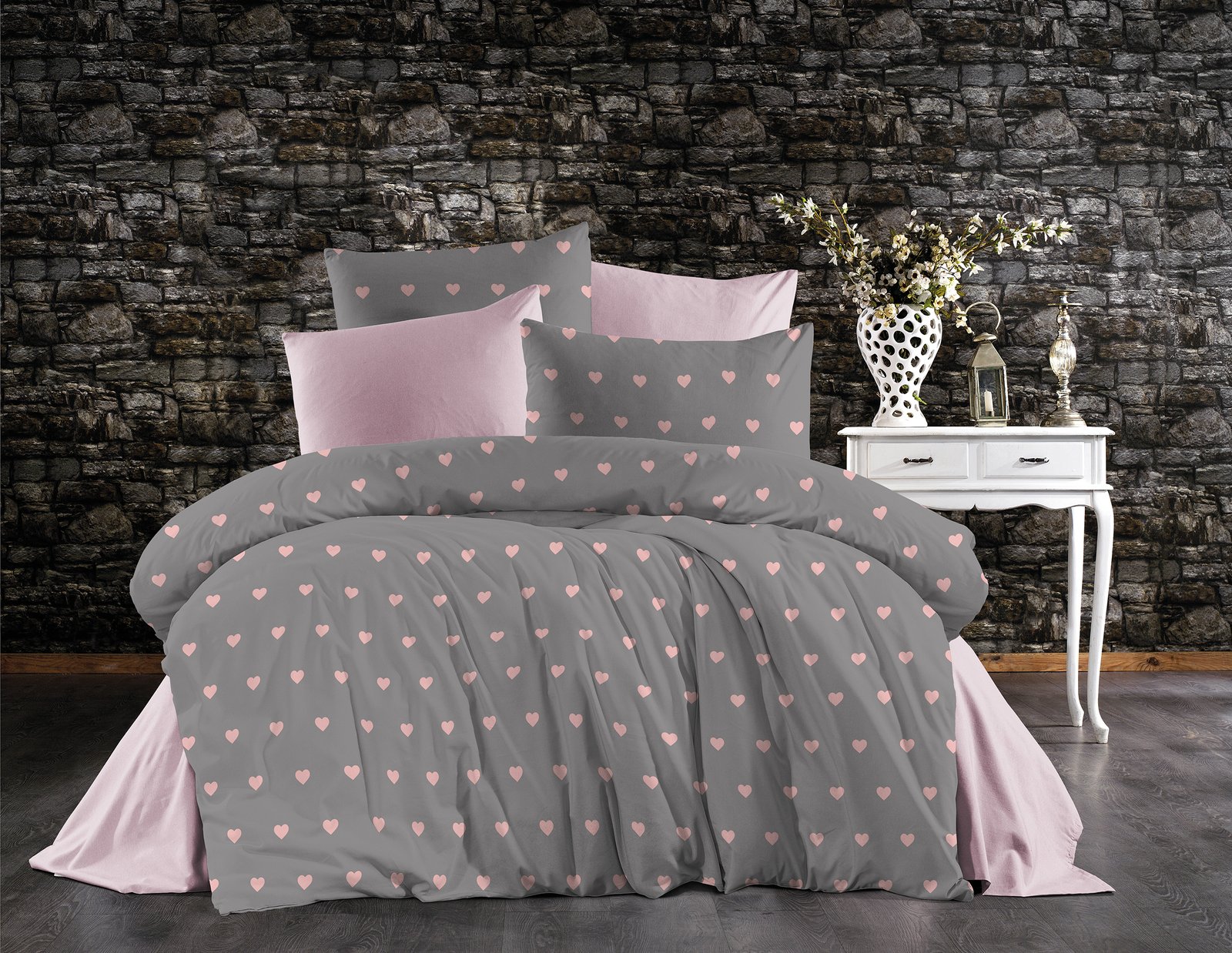 Desen (32) Tek Kişilik %80 Pamuklu Nevresim Takımı - Görsel 1